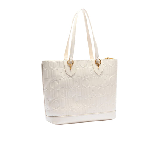 Borsa tote media Bianca da donna con catena decorativa retro