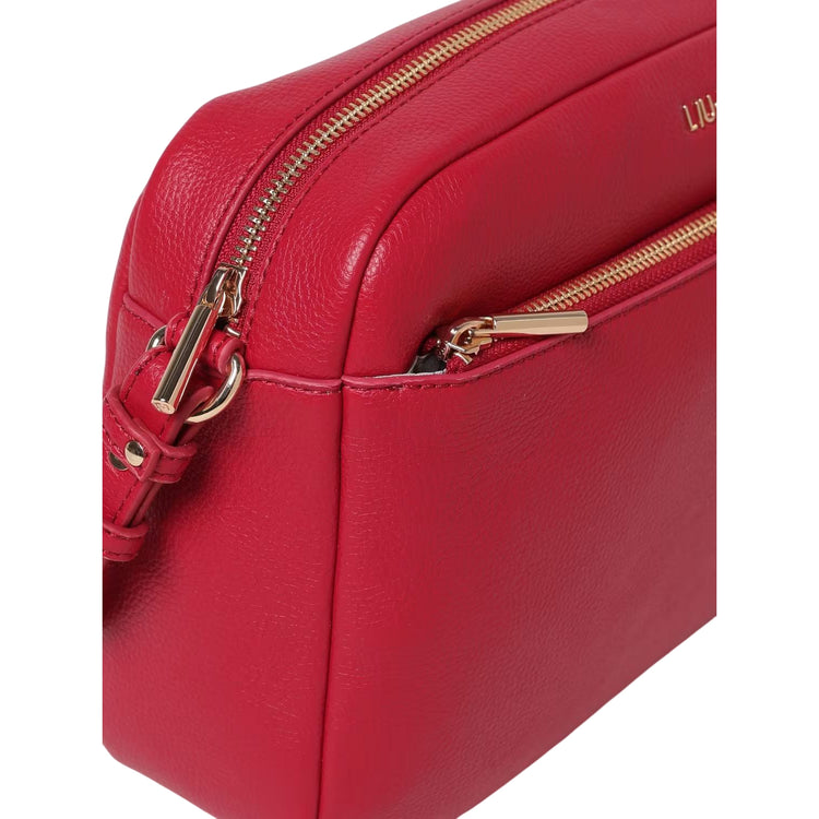 Borsa tracolla Donna a forma rettangolare rosso dettaglio zip