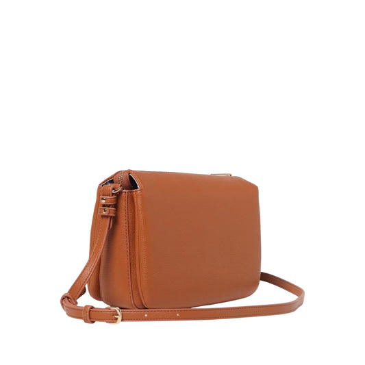 Borsa a tracolla marrone Donna a tre scomparti retro