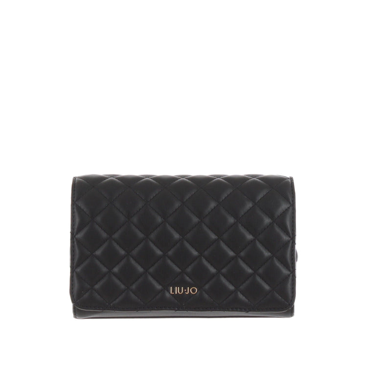 Borsa a tracolla mini design a rombi nero