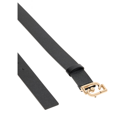 Cintura nera da donna con logo dettaglio