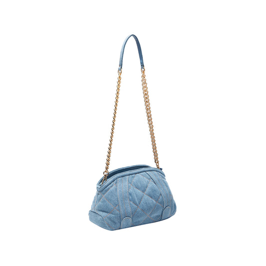 Borsa a tracolla Donna in denim matelassé retro