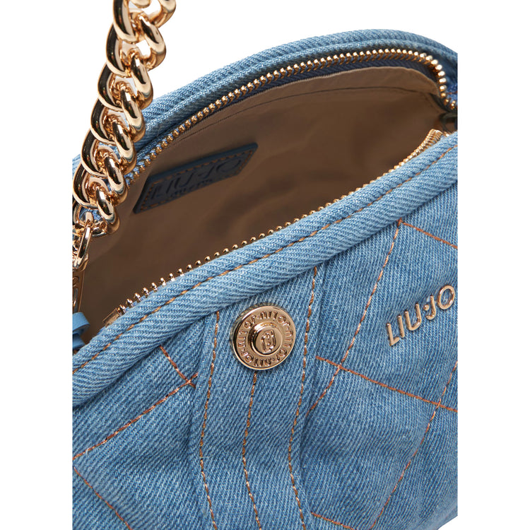 Borsa a tracolla Donna in denim matelassé dettaglio interno