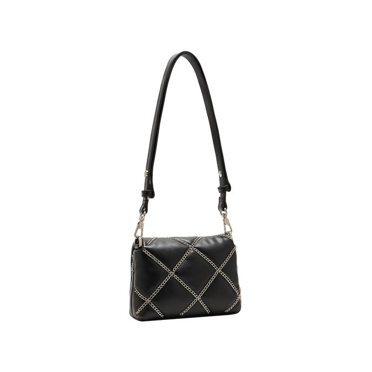 Borsa a spalla piccola LaPuffy con catene Nero