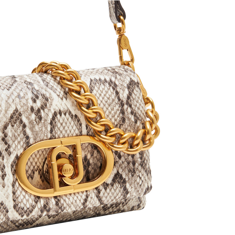 Borsa a spalla piccola LaPuffy Pitonata dettaglio