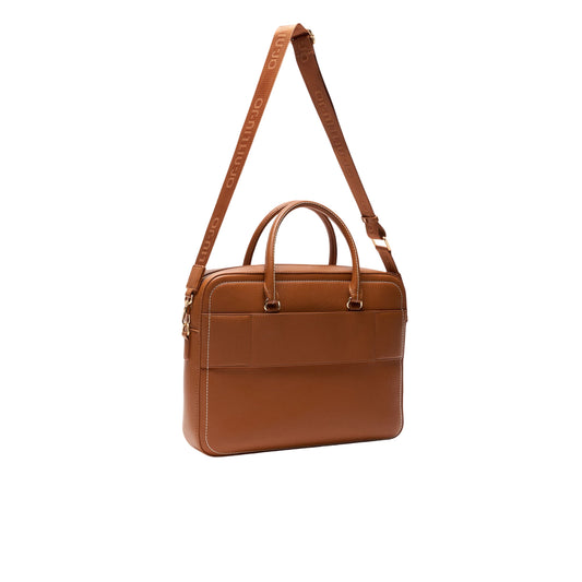 Borsa business con tracolla marrone retro con tracolla