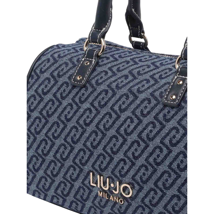 Borsa blu monogram logo Liu Jo