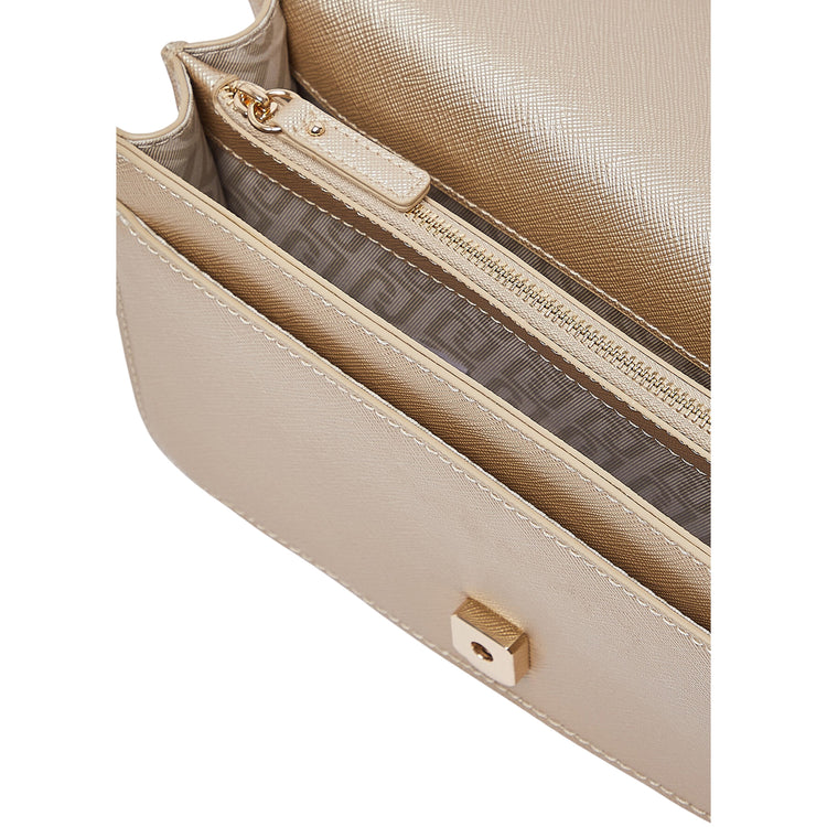 Borsa Donna Oro, con tre scomparti e tracolla con catena
