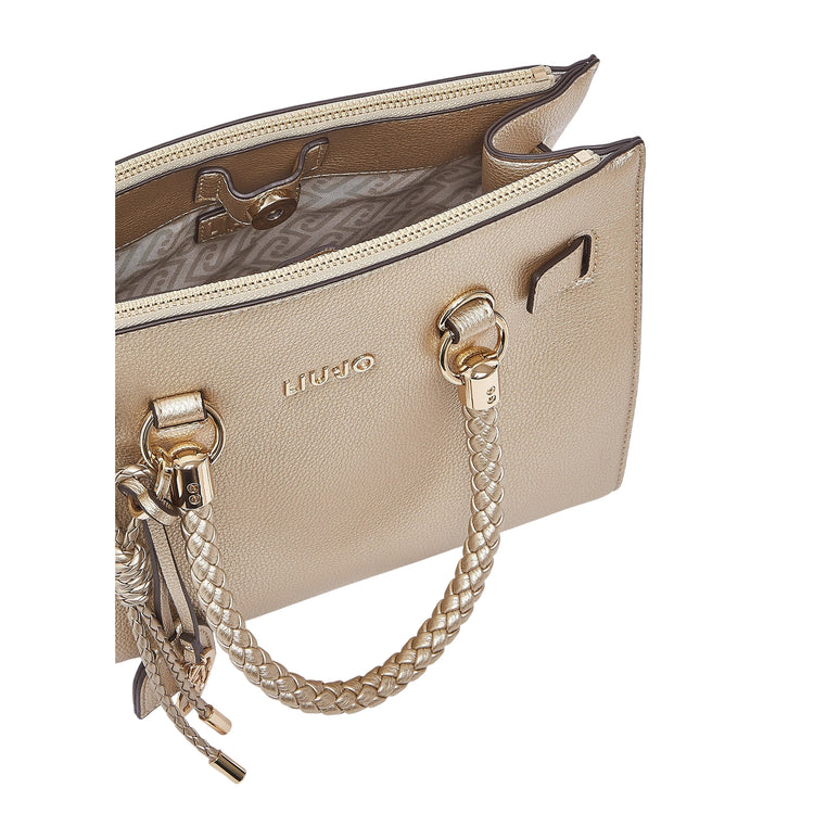 Borsa oro chiaro effetto tamburo