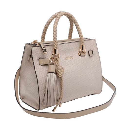 Borsa Donna con logo monogram all over Beige