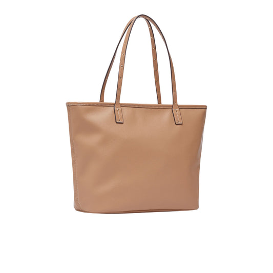 Borsa Tote media Donna tinta unita marrone retro