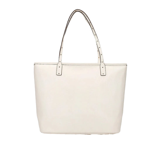 Borsa Tote media Donna tinta unita bianca retro
