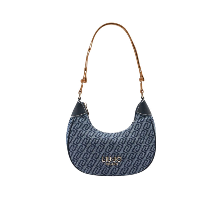 Borsa Donna Hobo piccola effetto denim logato