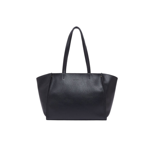 Borsa tote nera grande effetto bottalato