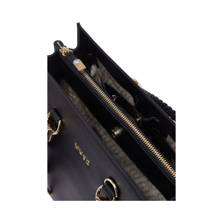 Borsa Donna satchel media con charms Nero interno