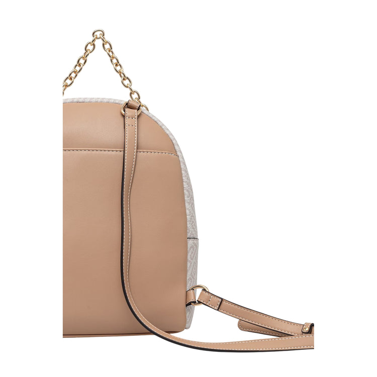 Zaino Donna bottalato con catenella Beige retro