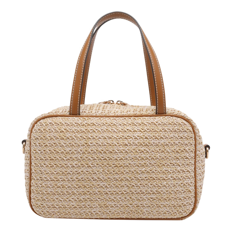 Borsa crossbody beige con manici