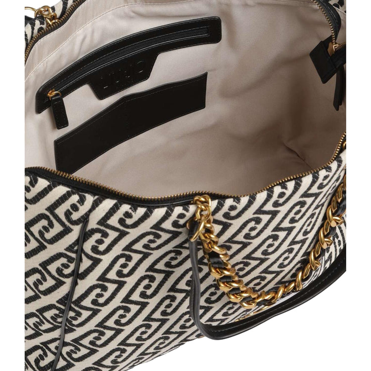 Borsa bianca e nera monogram all over