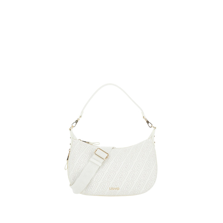 Borsa a spalla bianca con tracolla regolabile