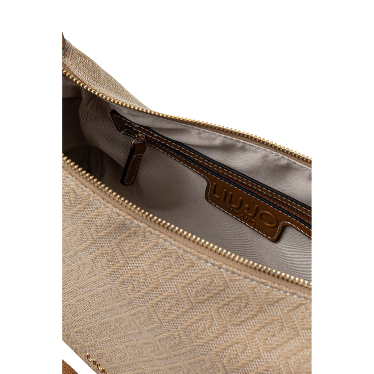 Borsa a mezza luna beige