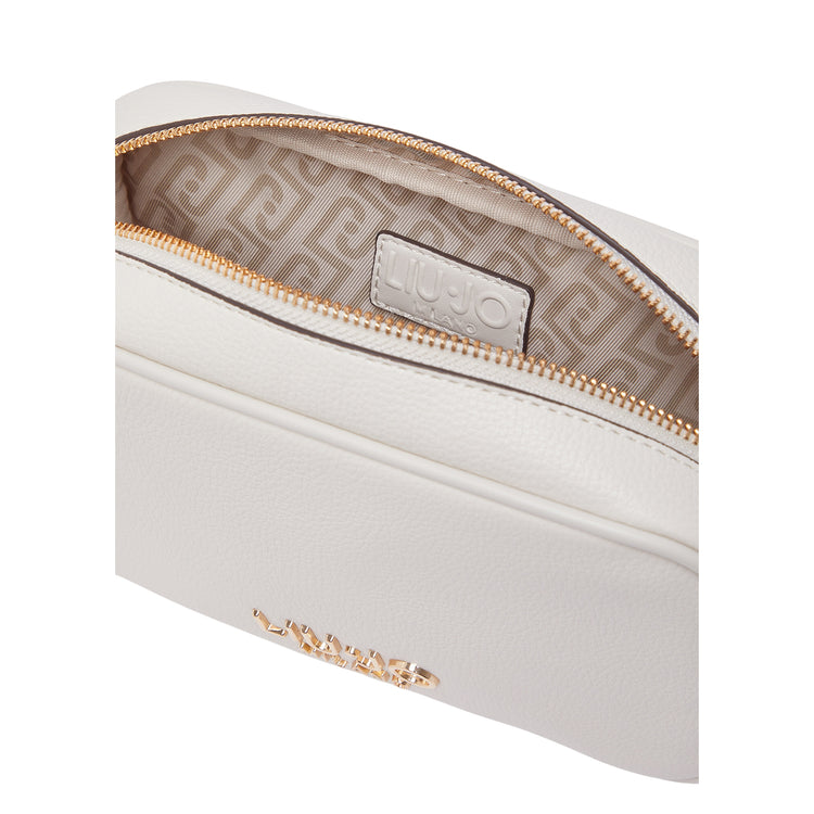 Borsa da Donna piccola a tracolla con borchie Panna interno