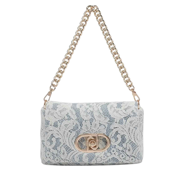 Borsa a tracolla con rivestimento in pizzo