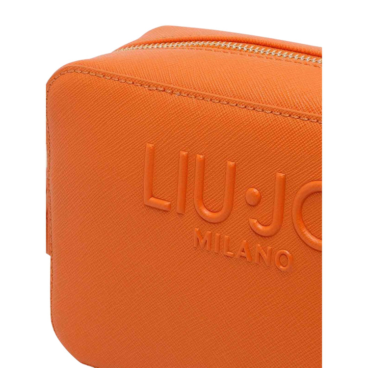 Borsa a tracolla arancione con logo tono su tono