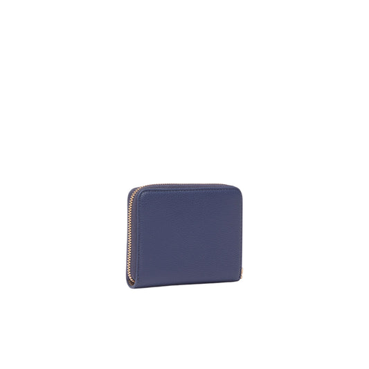 Portafoglio piccolo Donna effetto bottalato Blu retro