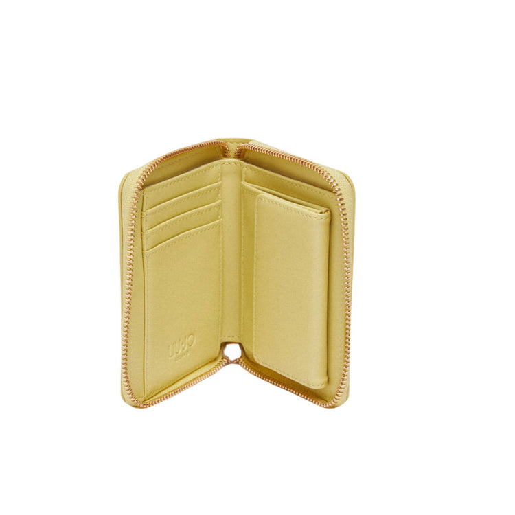 Portafoglio Donna con logo in rilievo Giallo interno