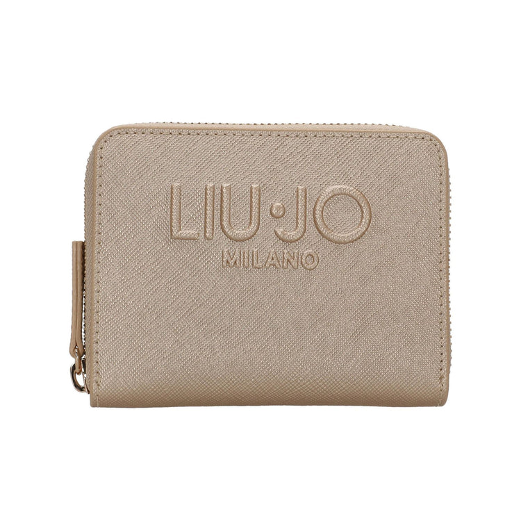 Portafoglio Donna Oro con logo in rilievo e tasca interna per monete