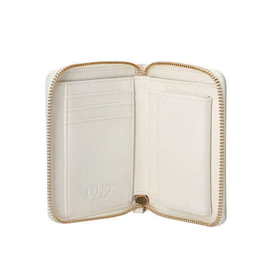 Portafoglio Donna in ecopelle Bianca, con logo in rilievo e tasca interna per monete