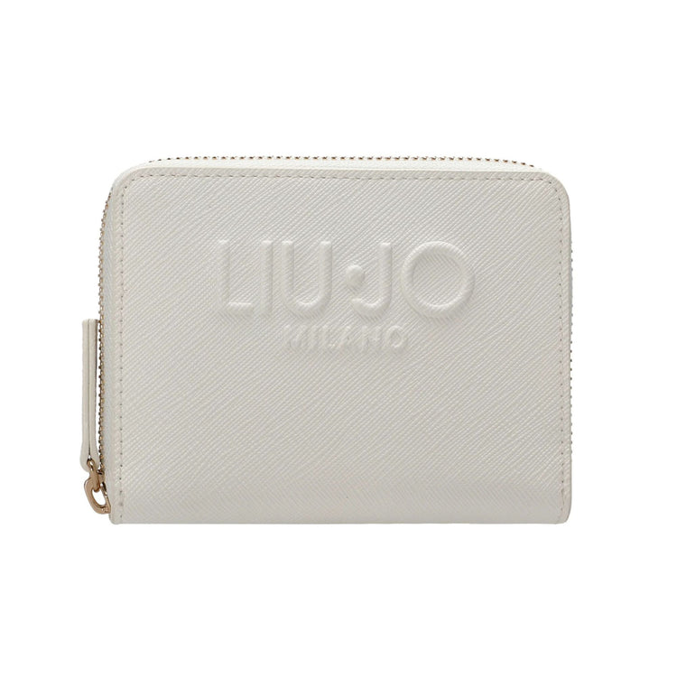 Portafoglio Donna in ecopelle Bianca, con logo in rilievo e tasca interna per monete