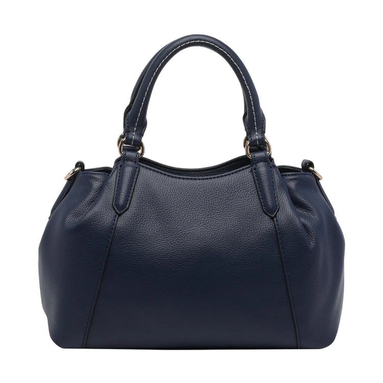 Borsa a mano blu in ecopelle