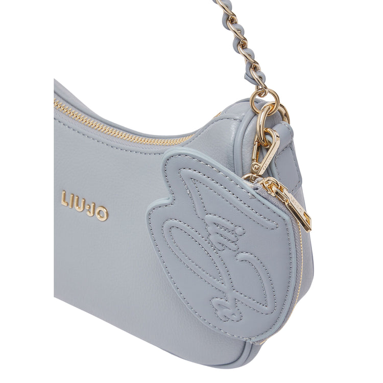 Borsa hobo piccola Donna con portamonete Celeste dettaglio