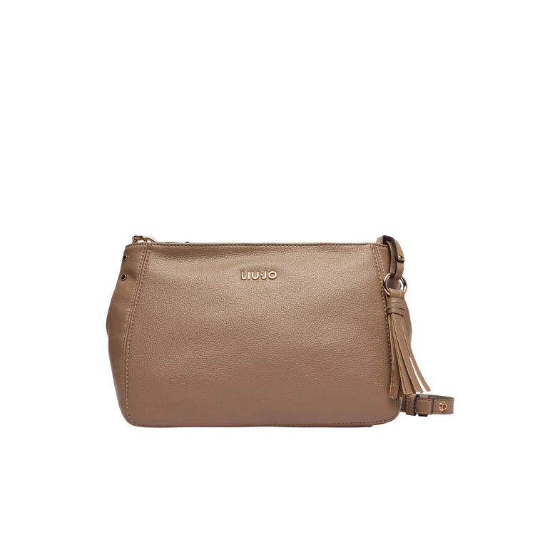 Borsa a spalla marrone in ecopelle