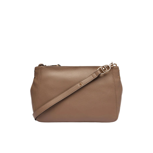 Borsa a spalla marrone in ecopelle