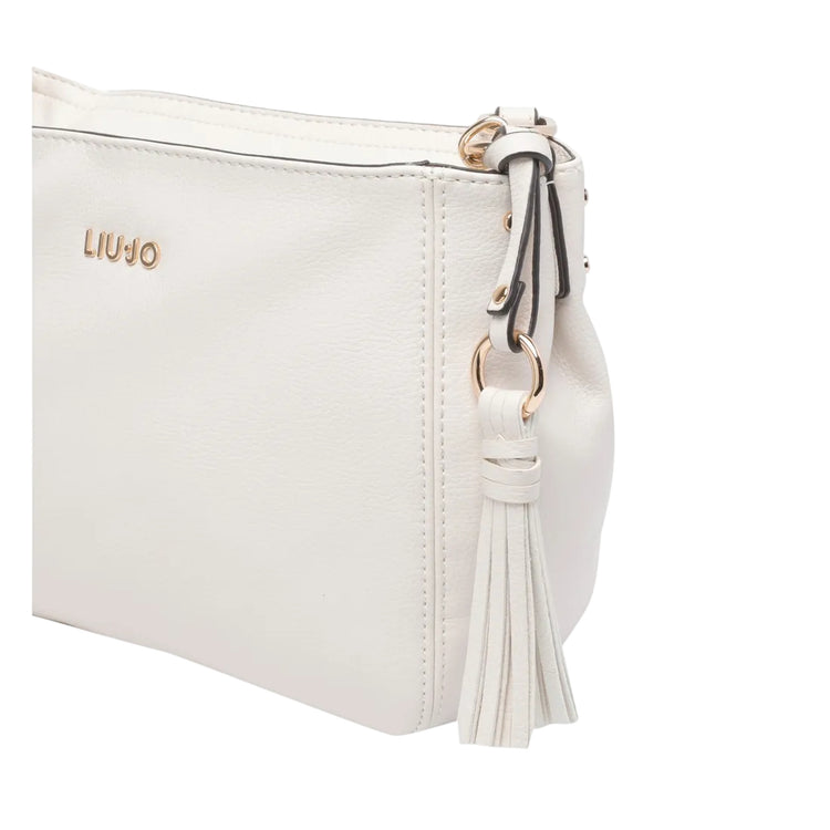 Borsa a tracolla crema con dettagli in oro