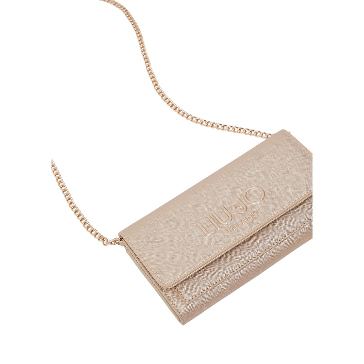 Portafoglio Donna con tracolla a catena Oro