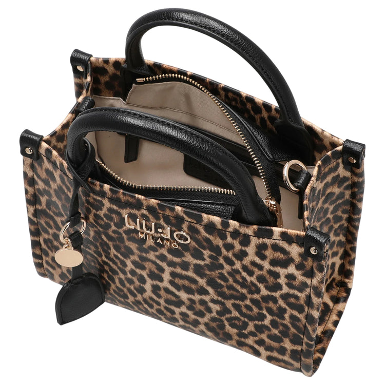 Borsa a mano maculata con tracolla rimovibile