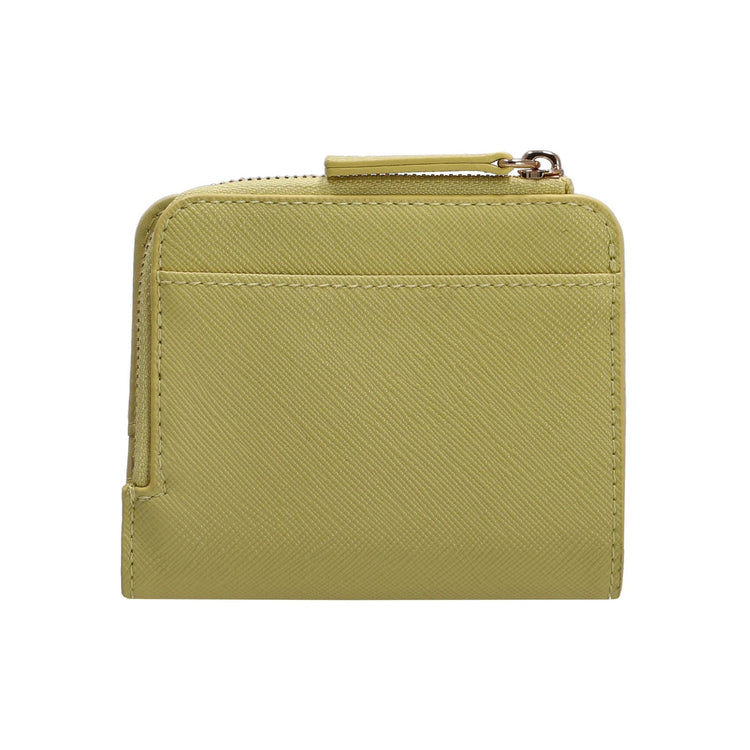 Portafoglio Donna Verde compatto, con numerosi slot per carte e scomparto per banconote