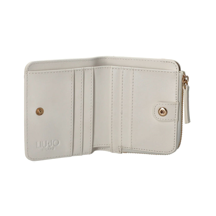 Portafoglio Donna Bianco compatto, con numerosi slot per carte e scomparto per banconote