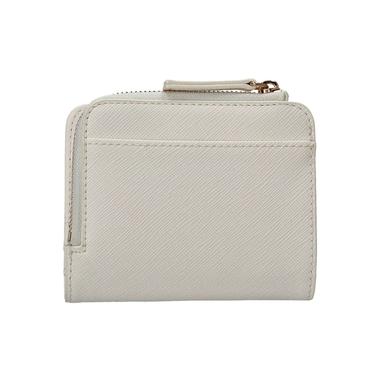 Portafoglio Donna Bianco compatto, con numerosi slot per carte e scomparto per banconote