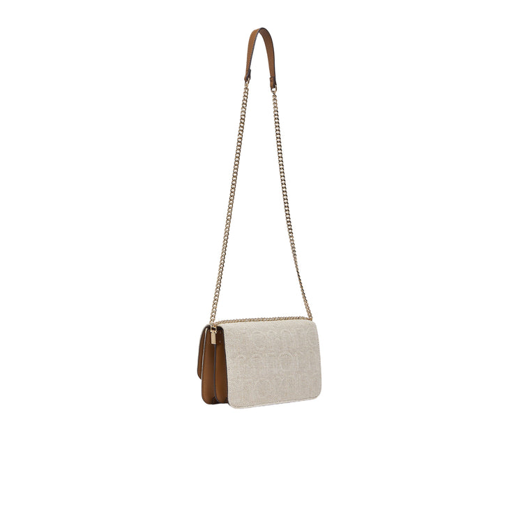 Borsa Donna con catena e motivo logo in rilievo