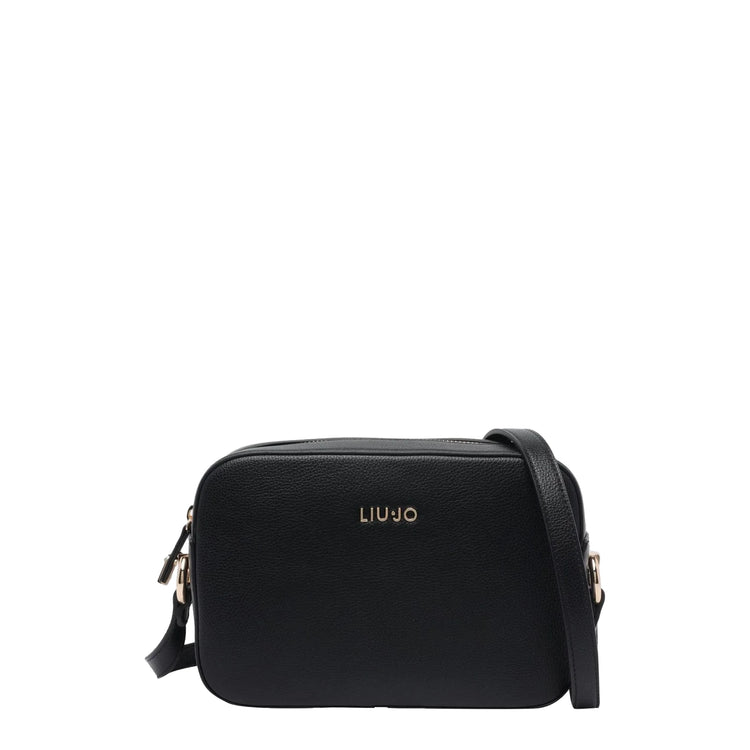 Borsa a tracolla Donna nera con logo frontale