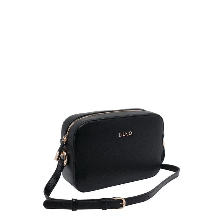 Borsa a tracolla Donna nera con logo frontale