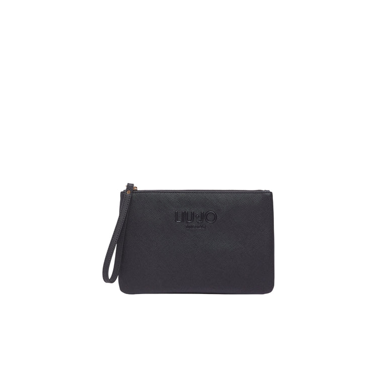 Pochette media da donna nera con zip