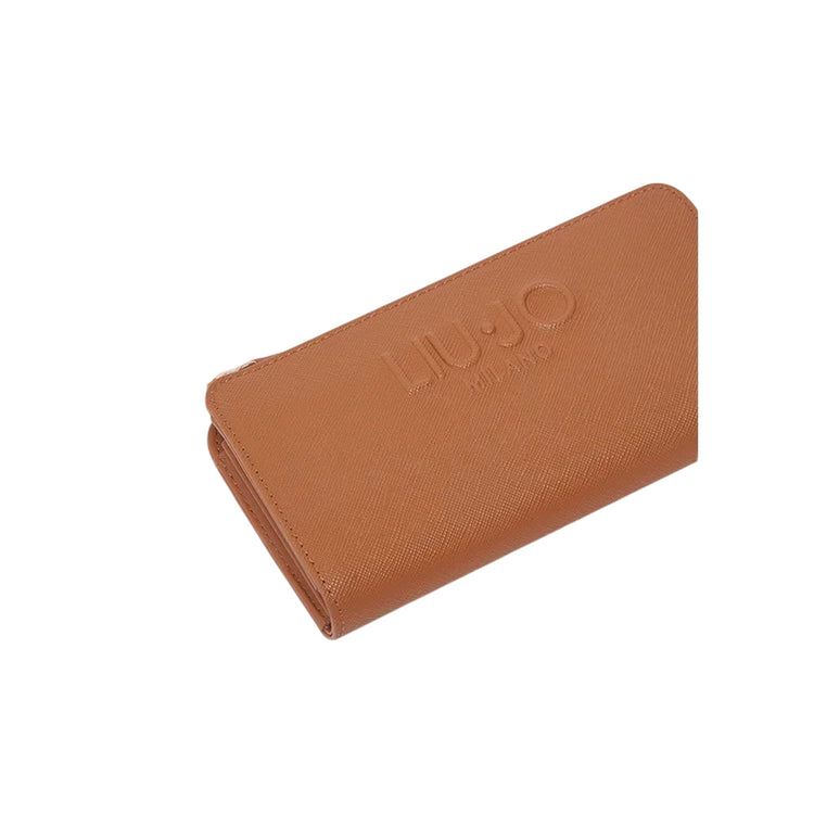 Portafoglio grande Donna con zip Marrone