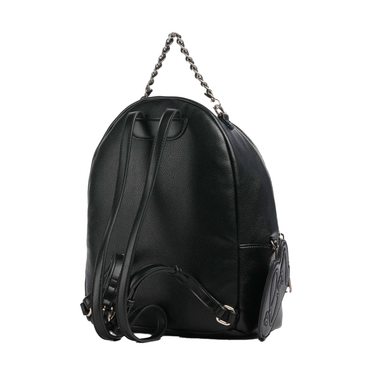 Zaino Donna con catenella e charm Nero retro