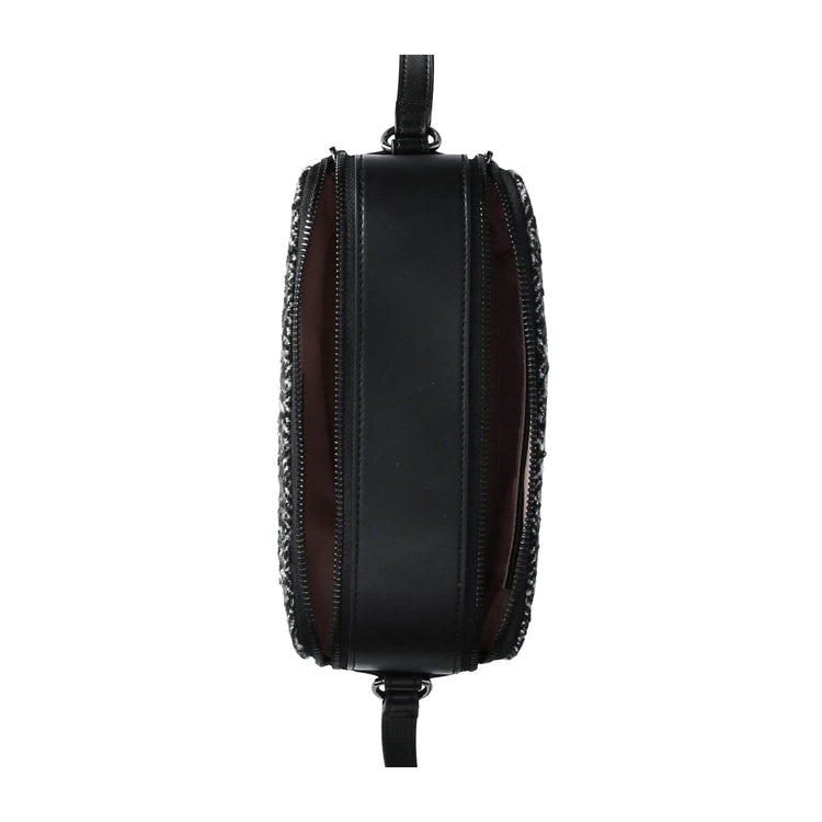 Borsa a tracolla Donna in misto lana nera interno