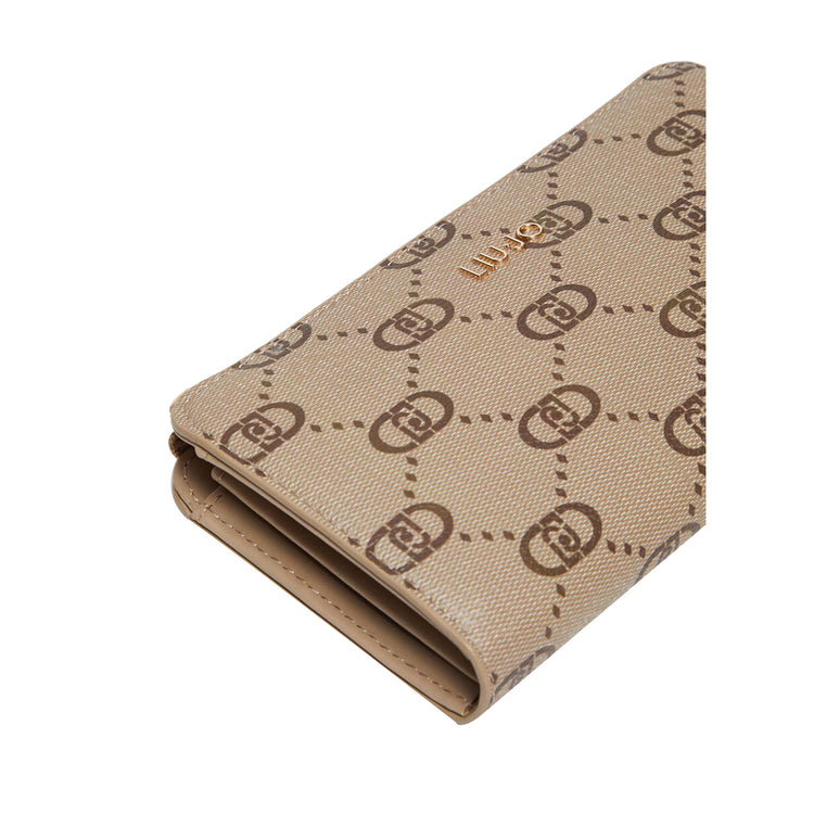 Portafoglio grande donna zip around beige